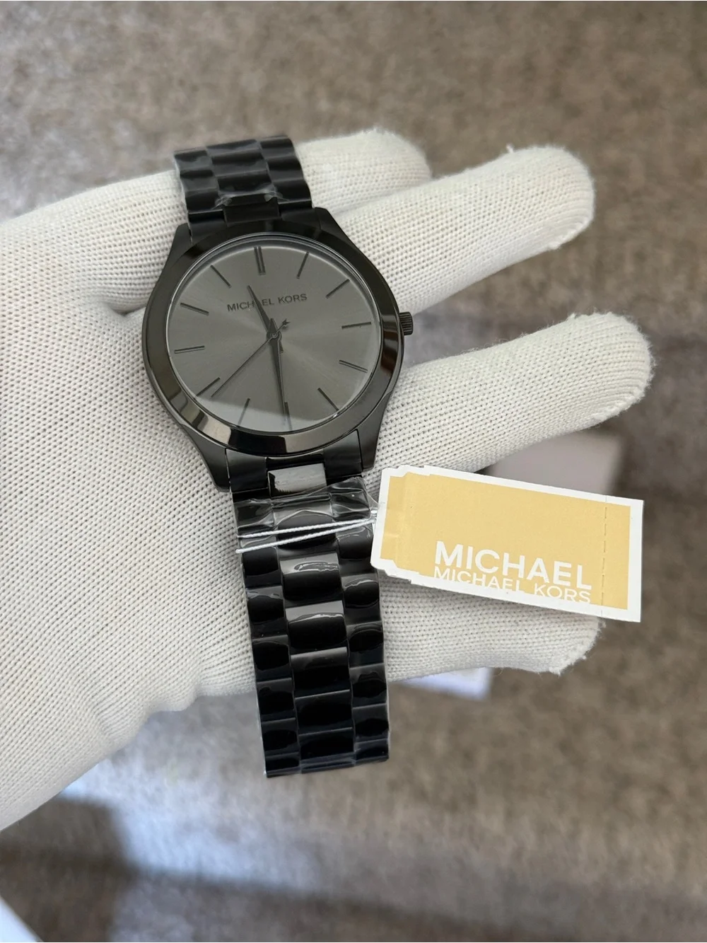 Michael Kors men’s Slim Black Stainless Steel Watch